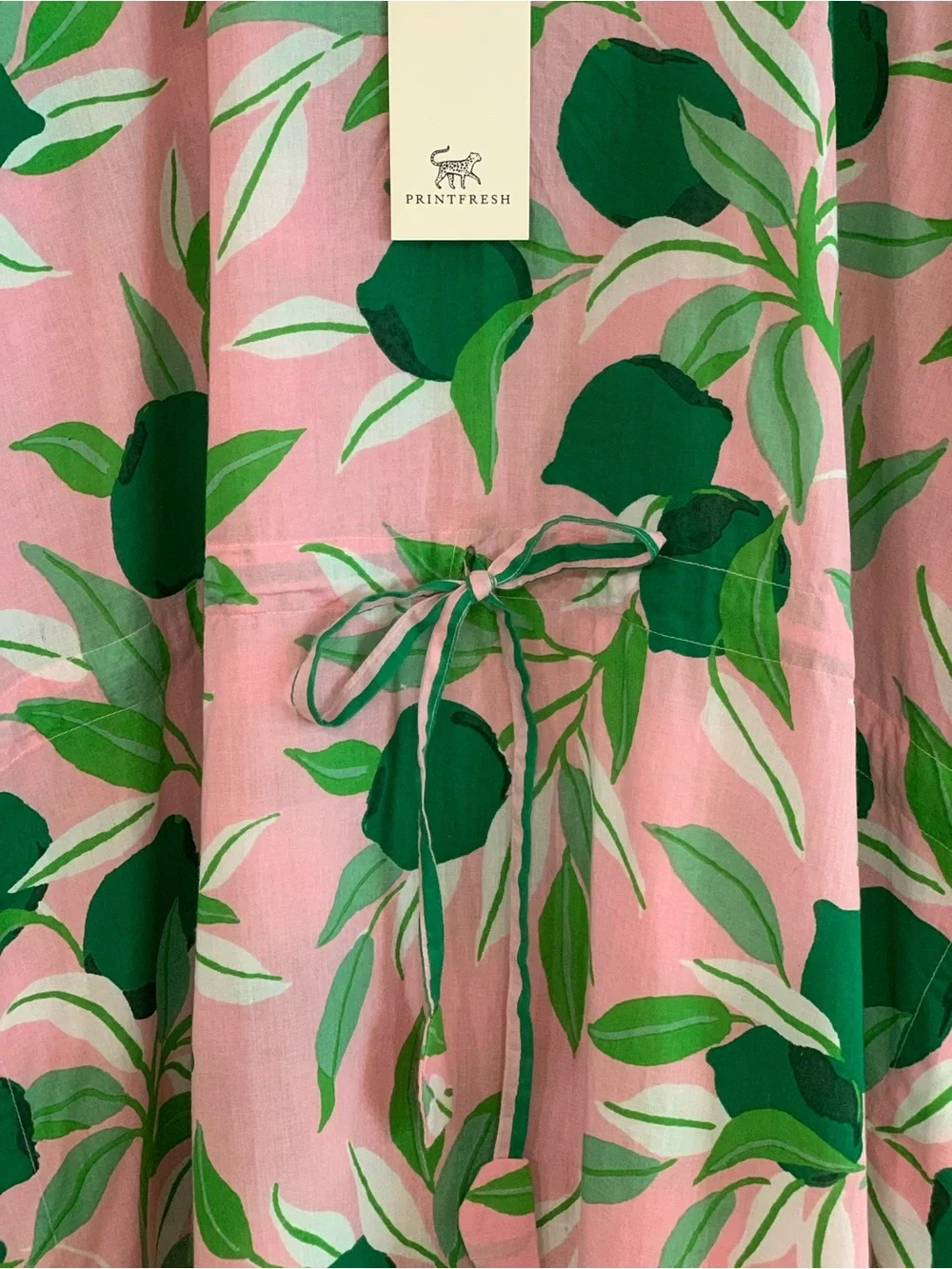 Print Fresh Lime Zest Organic Cotton Caftan OS P - Picture 7 of 15